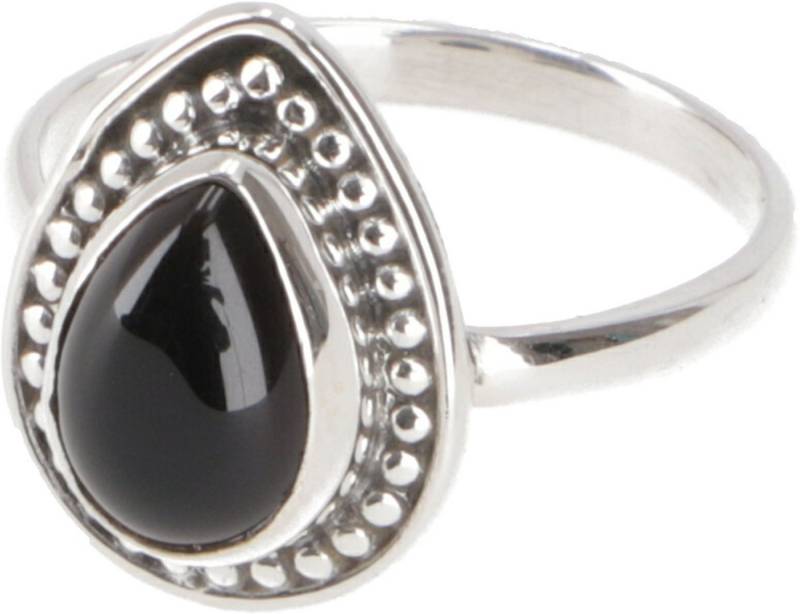 Guru-Shop Silberring Boho Silberring, filigraner Edelsteinring - Onyx von Guru-Shop