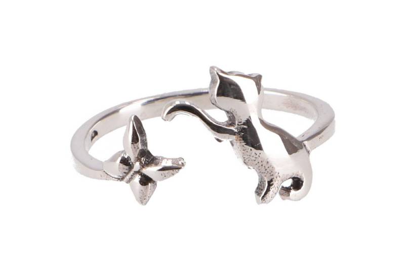 Guru-Shop Silberring Silberring, Boho Style Ethno Ring - Katze von Guru-Shop