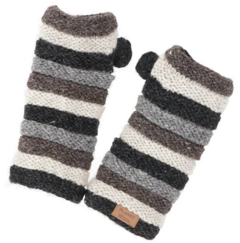 Guru-Shop Strickhandschuhe Geringelte Handstulpen aus Nepal,.. von Guru-Shop