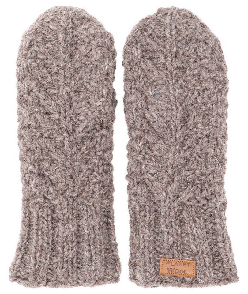 Guru-Shop Strickhandschuhe Handgestrickte Fausthandschuhe mit Muster,.. von Guru-Shop