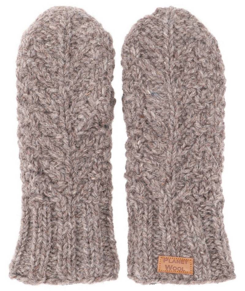 Guru-Shop Strickhandschuhe Handgestrickte Fausthandschuhe mit Muster,.. von Guru-Shop