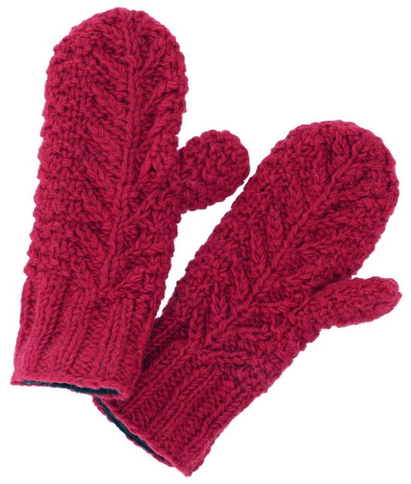 Guru-Shop Strickhandschuhe Handgestrickte Fausthandschuhe mit Muster,.. von Guru-Shop