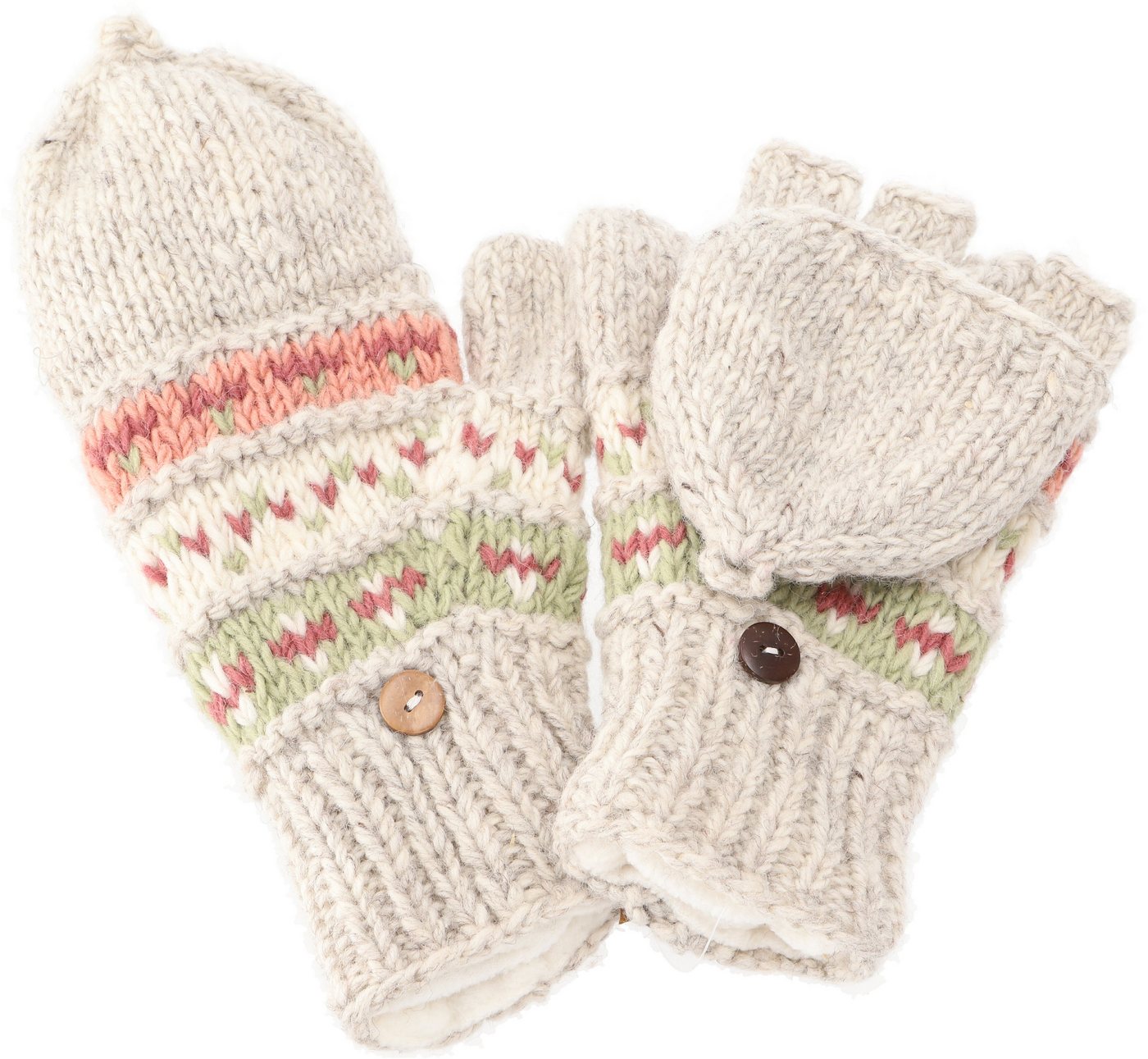 Guru-Shop Strickhandschuhe Handgestrickte Handschuhe, Klapphandschuhe.. von Guru-Shop