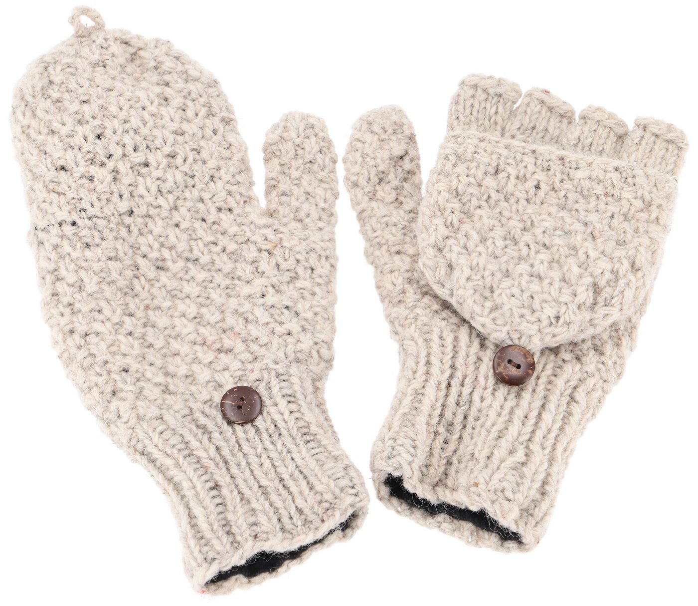 Guru-Shop Strickhandschuhe Handgestrickte Klapphandschuhe,.. von Guru-Shop