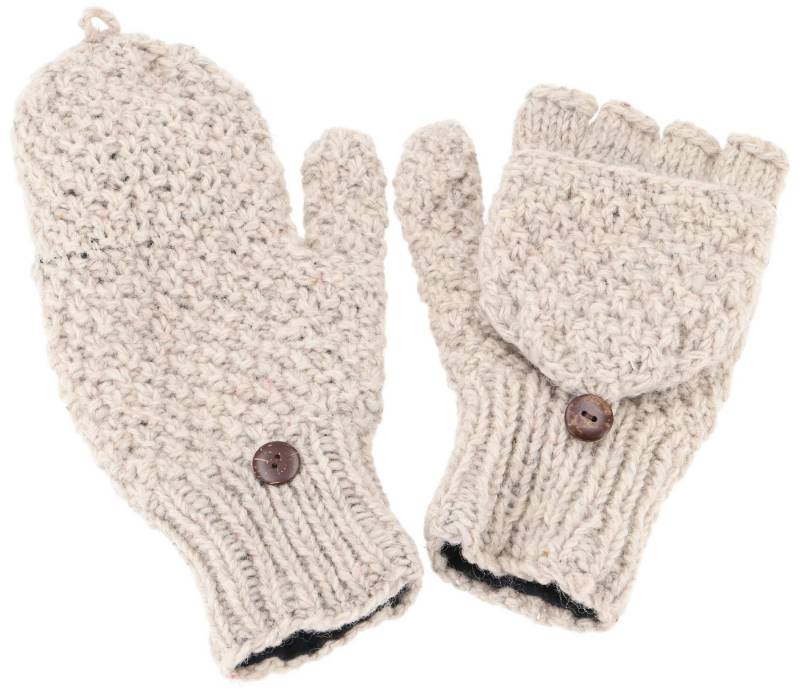 Guru-Shop Strickhandschuhe Handgestrickte Klapphandschuhe,.. von Guru-Shop