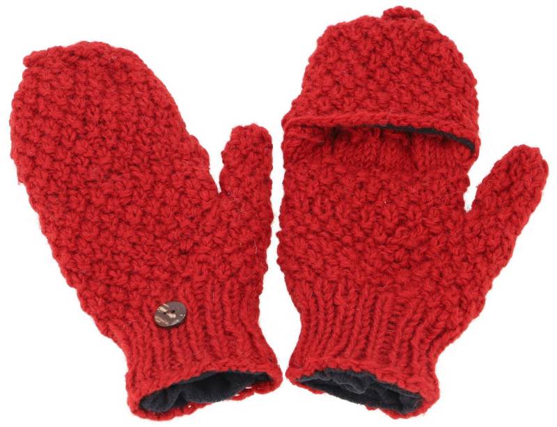 Guru-Shop Strickhandschuhe Handgestrickte Klapphandschuhe,.. von Guru-Shop