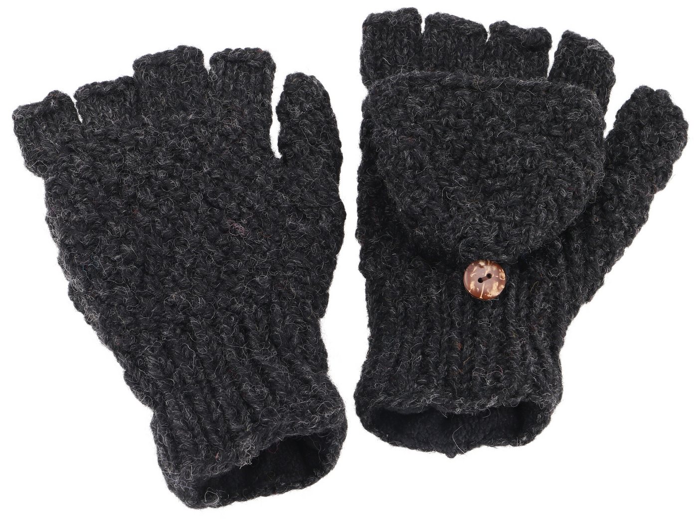 Guru-Shop Strickhandschuhe Handgestrickte Klapphandschuhe,.. von Guru-Shop