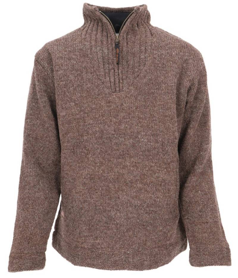Guru-Shop Strickjacke Wollpullover, Troyer Wollpullover,.. von Guru-Shop