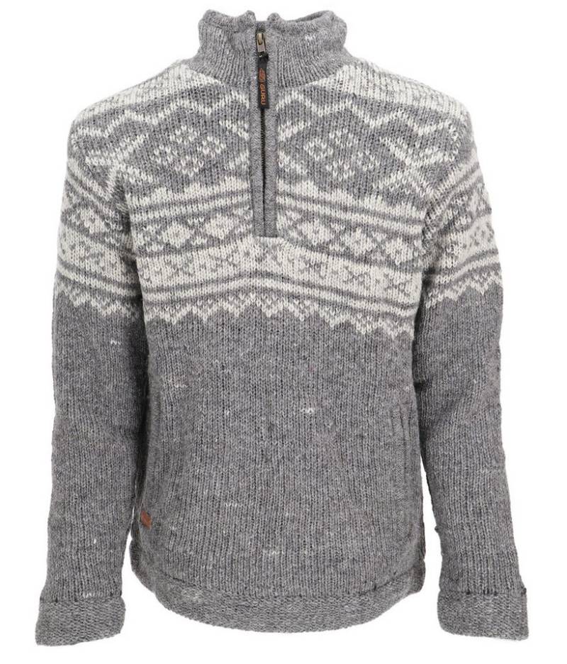 Guru-Shop Strickjacke Wollpullover, Troyer Wollpullover,.. von Guru-Shop