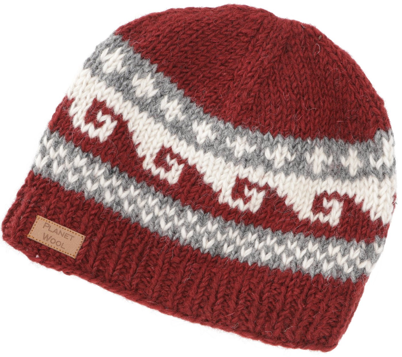 Guru-Shop Strickmütze Beanie Mütze, Strickmütze mit Mäandermuster aus.. von Guru-Shop