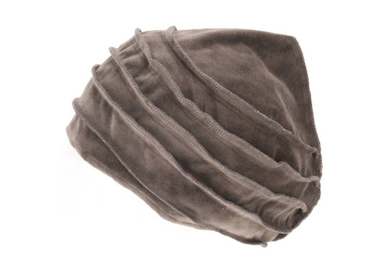 Guru-Shop Strickmütze Boho Samt Kappe, Samtmütze Ballon Mütze - taupe Guru-Shop Strickmütze Boho Samt Kappe, Samtmütze Ballon Mütze - taupe von Guru-Shop
