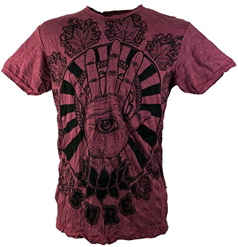 GURU SHOP Sure Herren T-Shirt Magic Eye, Bordeaux, Baumwolle, Size:M von GURU SHOP