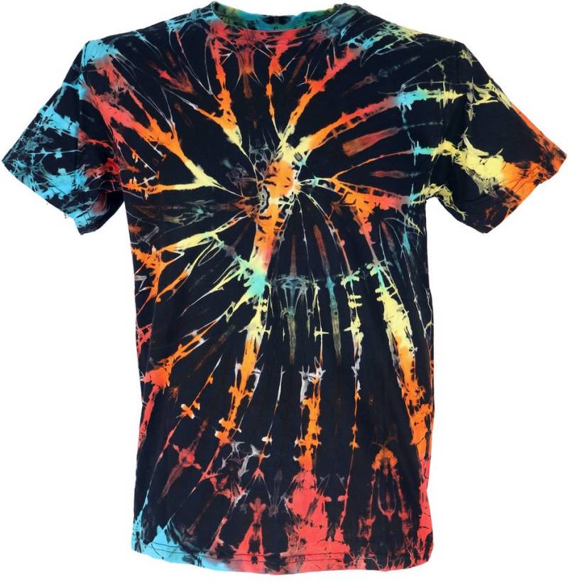 Guru-Shop T-Shirt Batik T-Shirt, Herren Kurzarm Tie Dye Shirt -.. alternative Bekleidung, Handarbeit, Hippie, Festival, Goa Style von Guru-Shop