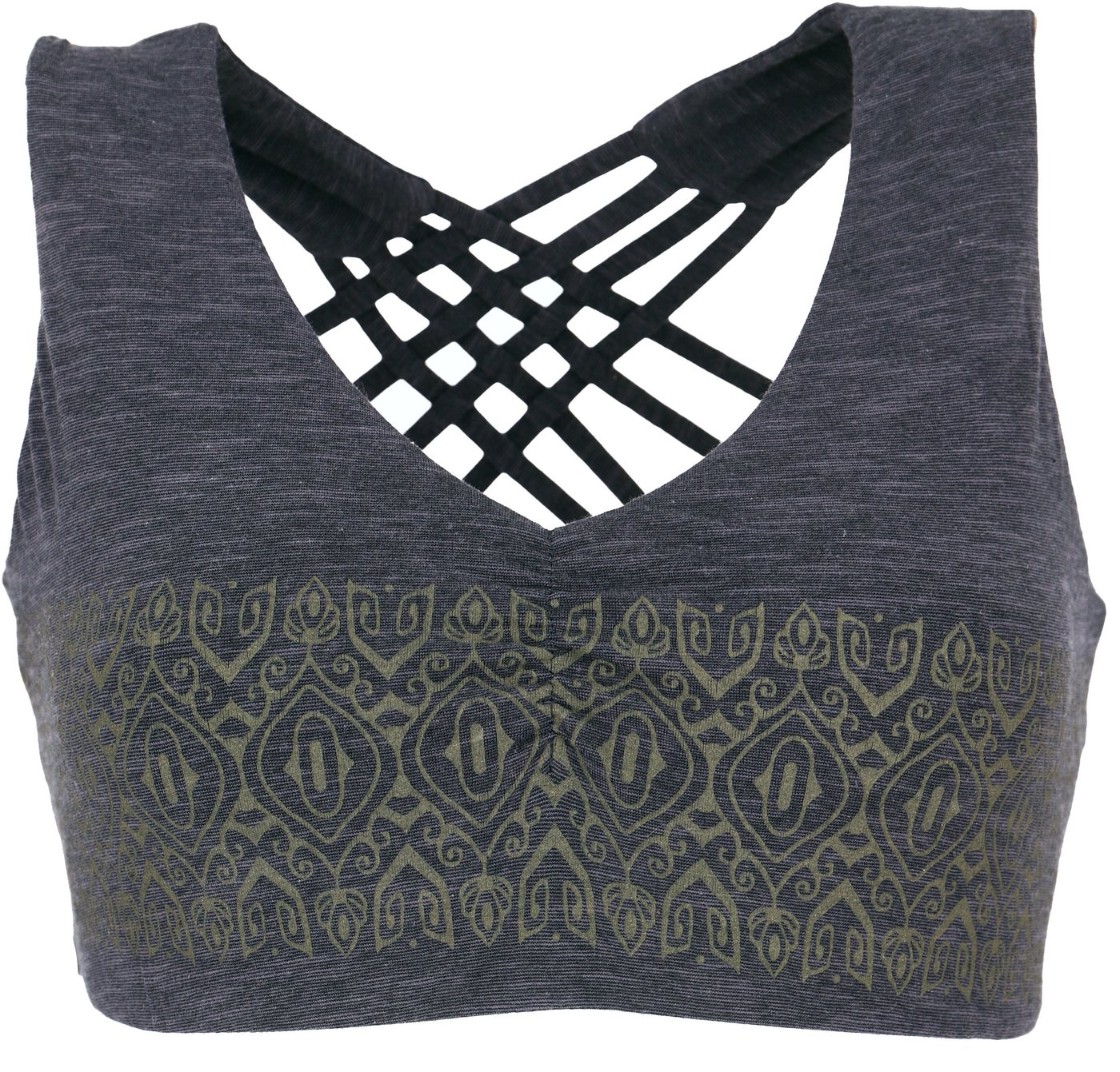 Guru-Shop T-Shirt Bikini Top, Bra Top, bedrucktes Yoga Top aus.. Psychedelic, alternative Bekleidung, Festival, Ethno Style von Guru-Shop