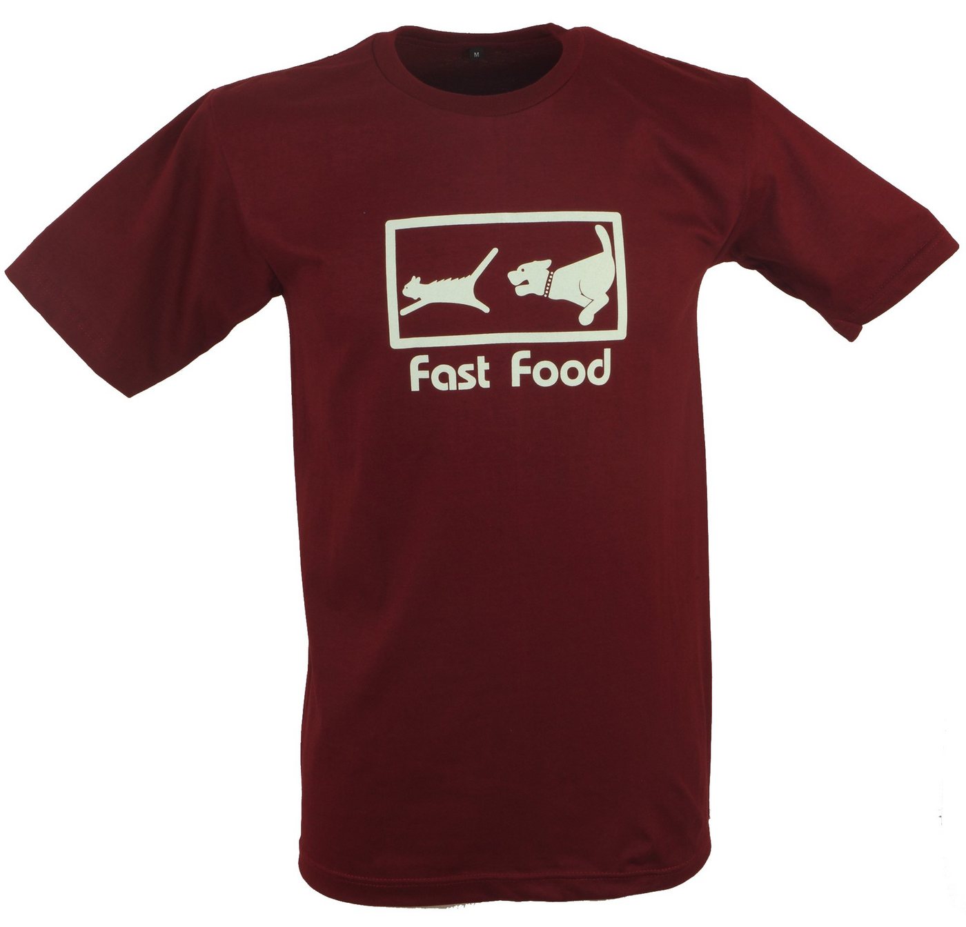 Guru-Shop T-Shirt Fun Retro Art T-Shirt `Fast Food` - rot alternative Bekleidung von Guru-Shop