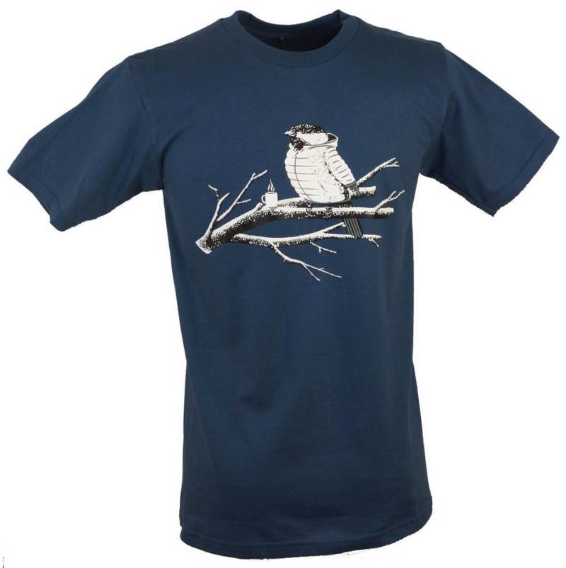 Guru-Shop T-Shirt Fun Retro Art T-Shirt - Flugpause blau alternative Bekleidung von Guru-Shop