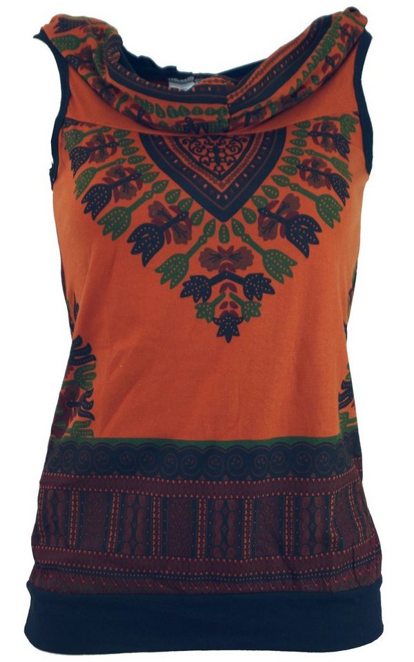 Guru-Shop T-Shirt Kapuzen Dashiki Tank Top, Goa Festivaltop -.. Festival, Hippie, Ethno Style, Psychedelic, alternative Bekleidung von Guru-Shop