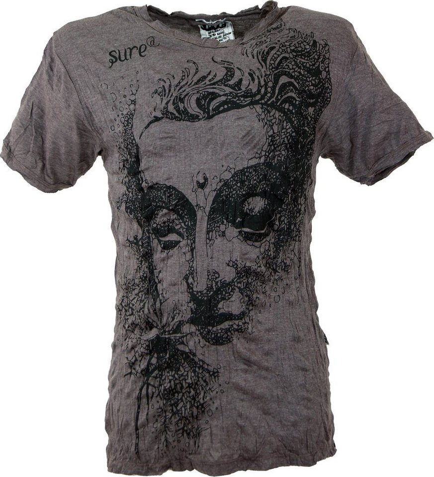 Guru-Shop T-Shirt Sure Herren T-Shirt Buddha - coffee Goa Style, Festival, alternative Bekleidung von Guru-Shop