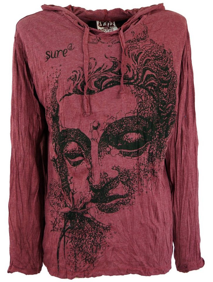 Guru-Shop T-Shirt Sure Langarmshirt, Kapuzenshirt Dreaming Buddha.. Goa Style, Festival, alternative Bekleidung von Guru-Shop