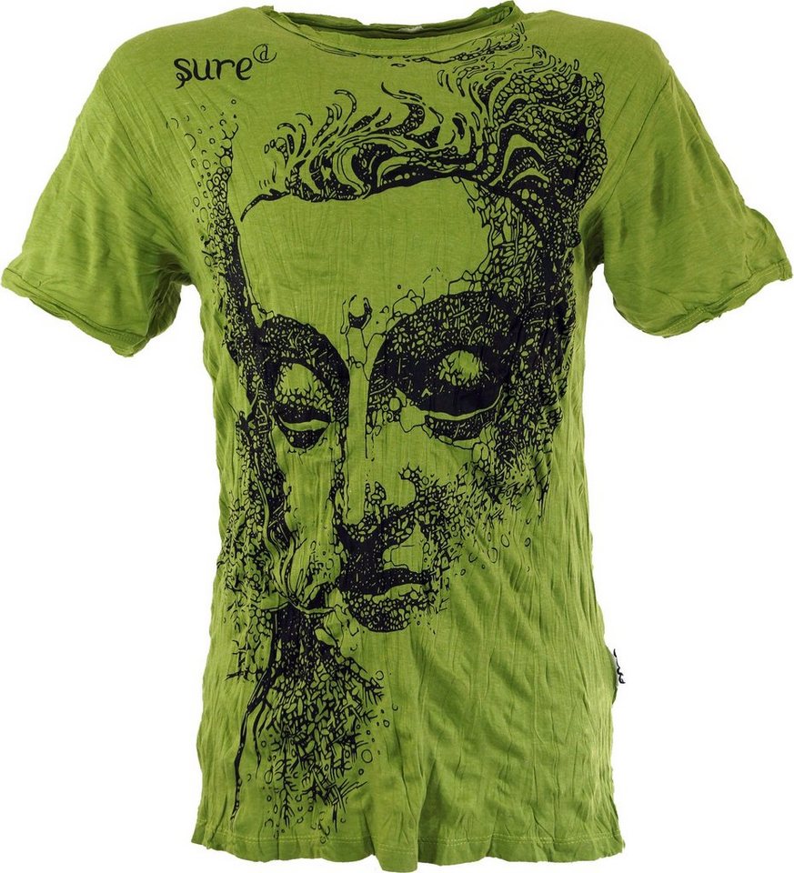 Guru-Shop T-Shirt Sure Herren T-Shirt Buddha - lemon Goa Style, Festival, alternative Bekleidung von Guru-Shop