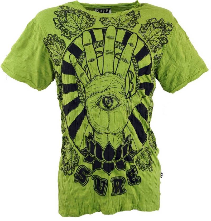 Guru-Shop T-Shirt Sure Herren T-Shirt Magic Eye - lemon Goa Style, Festival, alternative Bekleidung von Guru-Shop