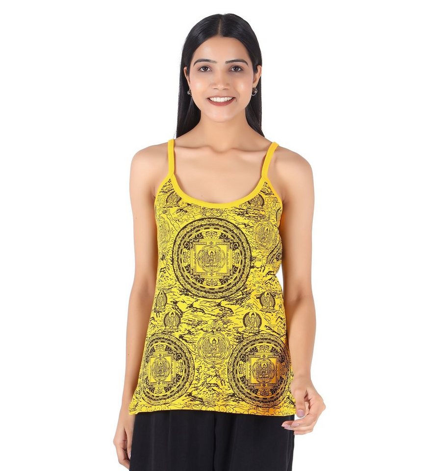 Guru-Shop T-Shirt Yoga Top Mandala, Boho stonewashTop, Goastyle.. Festival, Ethno Style, alternative Bekleidung von Guru-Shop