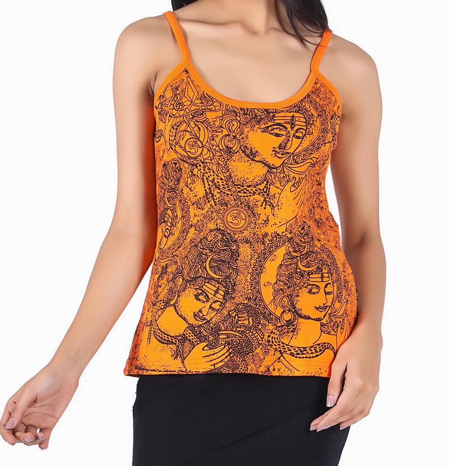 Guru-Shop T-Shirt Yoga Top Shiva - orange Festival, Ethno Style, alternative Bekleidung von Guru-Shop