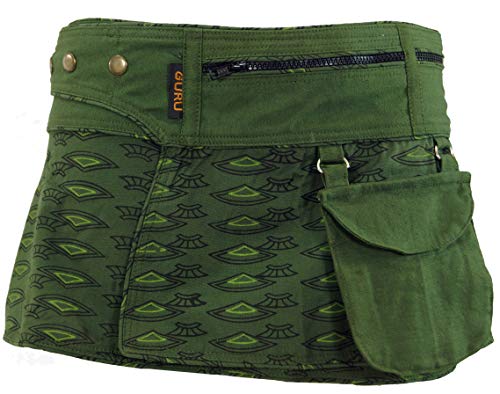 GURU SHOP Wickelrock, Cacheur, Sidebag, Minirock, Olive, Baumwolle, Size:S/M (38) von GURU SHOP