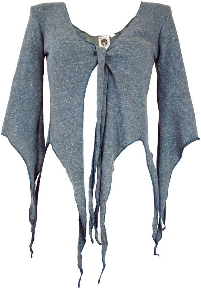 Guru-Shop Langjacke Kurze Pixi Strickjacke - taubenblau von Guru-Shop