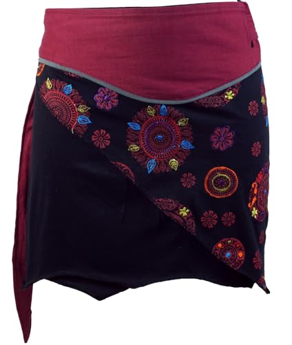 GURU SHOP Minirock Boho Chic, Wickelrock, Damen Rock, Cacheur - Bordeaux, Baumwolle GURU SHOP Minirock Boho Chic, Wickelrock, Damen Rock, Cacheur - Bordeaux, Baumwolle von GURU SHOP