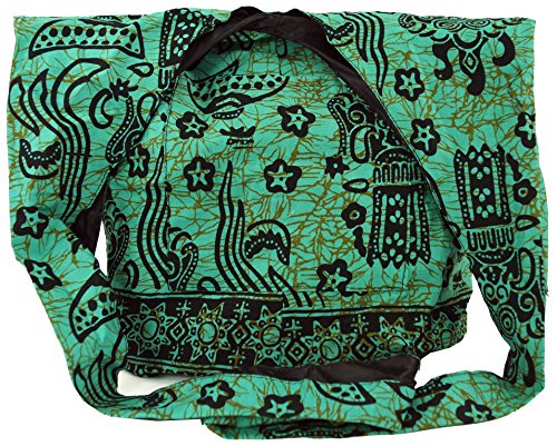 GURU SHOP Sadhu Bag, Schulterbeutel, Hippie Tasche - Grün, Herren/Damen, Baumwolle, Size:One Size, 30x32x10 cm, Alternative Umhängetasche, Handtasche aus Stoff von GURU SHOP