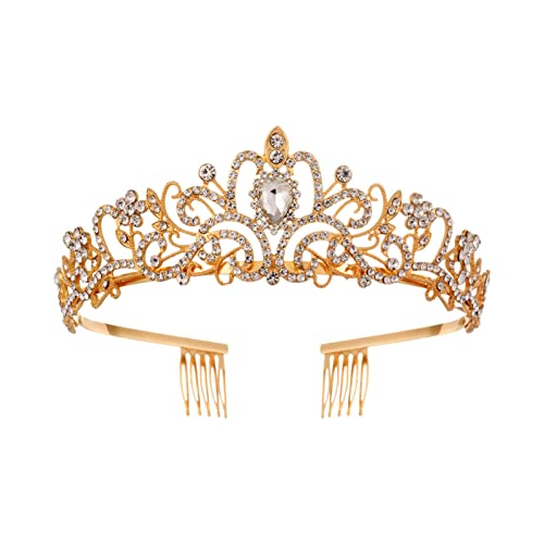 Gusengo Tiara Hochzeit Diadem Für Braut Damen, Kristallkrone Mit Kämmen, Kristall Strass Krone Diademe Prinzessin Für Mädchen, Prinzessin Geburtstag Zubehör Gusengo Tiara Hochzeit Diadem Für Braut Damen, Kristallkrone Mit Kämmen, Kristall Strass Krone Diademe Prinzessin Für Mädchen, Prinzessin Geburtstag Zubehör von Gusengo