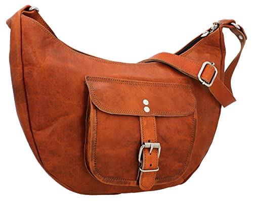 Gusti Umhängetasche Leder - Mira Damen Handtasche Ledertasche Vintage Braun Leder von Gusti