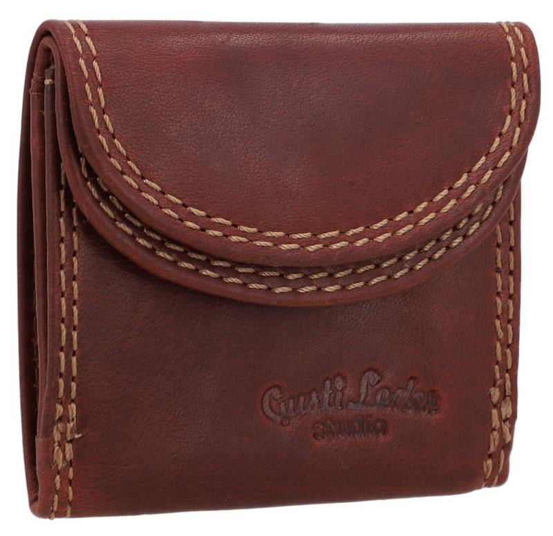 Gusti Leder Geldbörse Gusti Leder Mini Portemonnaie Leif (Querformat, 1-tlg., Querformat) von Gusti Leder