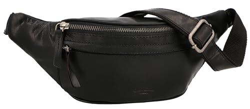 Gusti Hüfttasche Leder - Spencer Damen und Herren Gürteltasche Bauchtasche Umhängetasche Schwarz Leder von Gusti