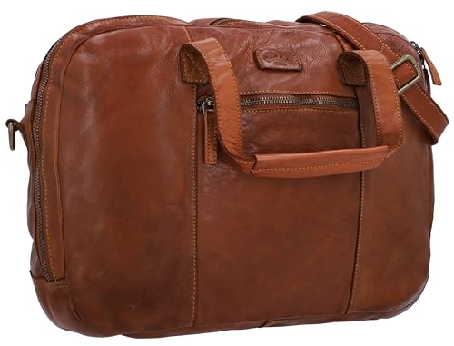 Gusti Aktentasche Leder- Jaxon Businesstasche Laptoptasche Ledertasche Bürotasche Unitasche Braun Leder von Gusti