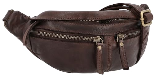 Gusti Bauchtasche Leder - Acton Damen und Herren Gürteltasche Ledertasche Vintage Braun Leder von Gusti