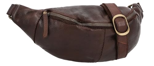 Gusti Bauchtasche Leder - Cillian Damen und Herren Gürteltasche Hüfttasche Festivaltasche Braun Leder von Gusti