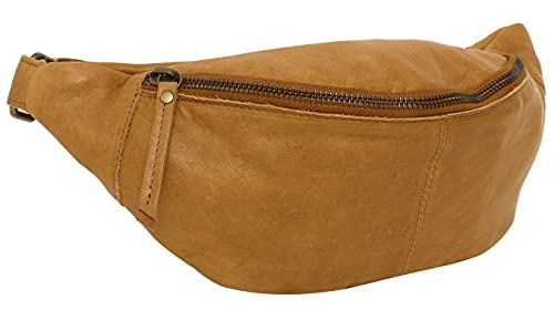 Gusti Bauchtasche Leder Cillian – Hüfttasche Herren & Damen aus Rindsleder – Stylische Bauchtasche Echtleder für Festival & Freizeit von Gusti
