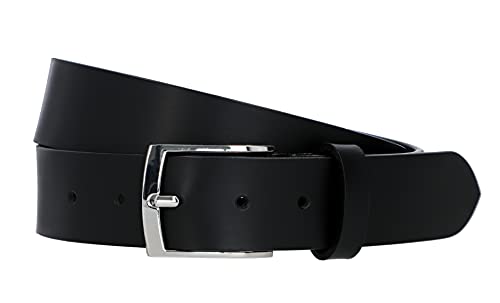 Gusti Echt Leder Gürtel - Kaj Ledergürtel mit silbernen Schnalle Belt Businessgürtel Arbeitsgürtel Schlicht Damen Herren Schwarz 95cm Gusti Echt Leder Gürtel - Kaj Ledergürtel mit silbernen Schnalle Belt Businessgürtel Arbeitsgürtel Schlicht Damen Herren Schwarz 95cm von Gusti