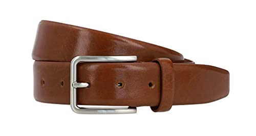 Gusti Echt Leder Gürtel - Roy Ledergürtel mit silbernen Schnalle Belt Businessgürtel Arbeitsgürtel Schlicht Damen Herren Braun (105 cm) von Gusti