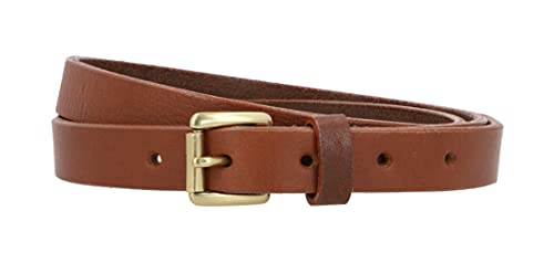 Gusti Echtleder Gürtel - Birgit Gürtel Ledergürtel mit goldener Schnalle Schlicht Damen Braun 80 cm von Gusti
