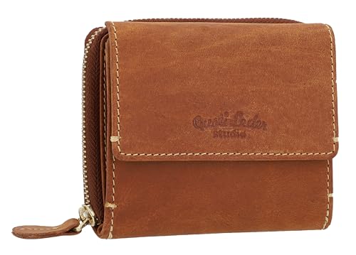 Gusti Geldbörse Leder - Brigitta Portemonnaie Kartenhülle RFID Kartenhalter Kartenetui Brieftasche Geldbeutel Geldbörse klein Braun Leder von Gusti