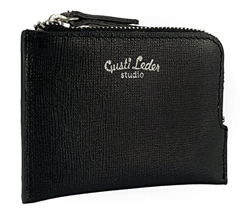 Gusti Geldbörse Leder - Renee Portemonnaie Brieftasche Kleingeld Portemonee Klein Kartenetui Schwarz Leder von Gusti
