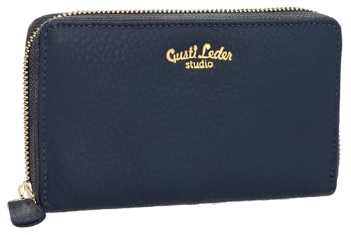 Gusti Portemonnaie Leder-Thala Kartenhülle Kartenhalter Kartenetui Brieftasche Geldbeutel Geldbörse Damen Blau Leder von Gusti