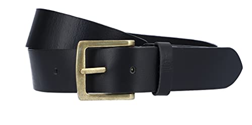 Gusti Gürtel Leder - Jori schlichter Ledergürtel mit goldener Schnalle Accessoires Herren Damen Unisexgürtel Schwarz Leder von Gusti