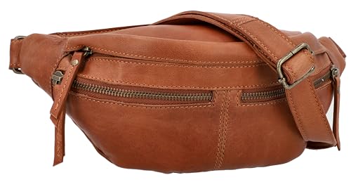 Gusti Gürteltasche Leder-Acton Damen und Herren Bauchtasche Festivaltasche Hüfttasche Vintage Braun Leder von Gusti