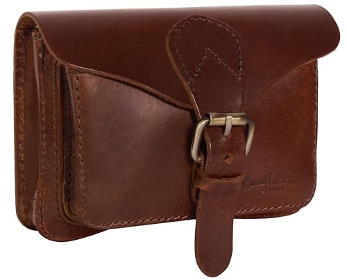 Gusti Gürteltasche Leder - Braga Bauchtasche Festivaltasche Hüfttasche Schultertasche Portemonnaie Geldbeutel Herren Damen Braun Leder von Gusti