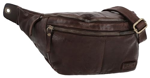 Gusti Gürteltasche Leder - Freya Damen und Herren Bauchtasche Hüfttasche Festivaltasche Tasche Handtasche Braun Leder von Gusti