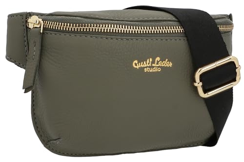 Gusti Gürteltasche Leder-Norell Damen und Herren Bauchtasche Hüfttasche Festivaltasche Grau Leder von Gusti